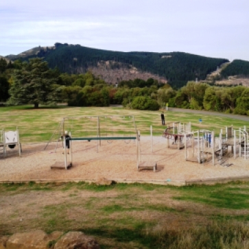 View of playground and park